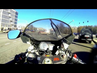 fast biker and blue sky