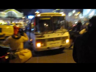 the demonstrators severely beat the golden eagle at the monument to lenin. kyiv. 2 12 2013