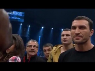 derek chisora ​​spat in the face of klitschko (before the fight)