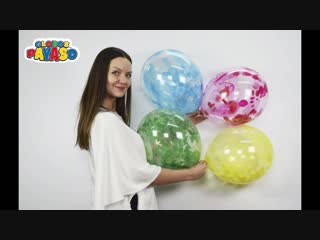 balloons multicolor with confetti globos payaso