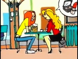funny french cartoon about a man who suddenly turned into a woman