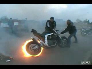 how bikers burn rubber