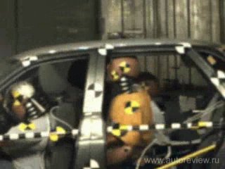 crash test with and without belts (vaz 2110)